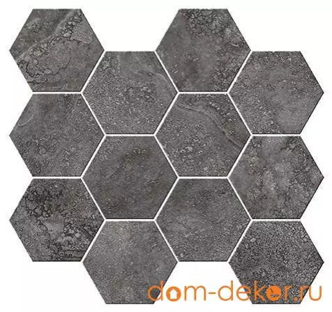 Мозаика ITALIAN ICON CROSS Cut Black Mosaico Esagoni T12 32,8x35 Nat- Rett (под заказ)