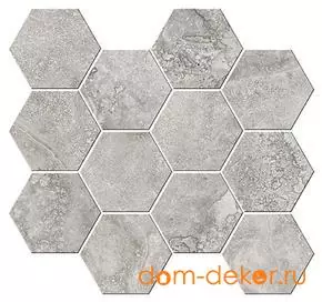 Мозаика ITALIAN ICON CROSS Cut Grey Mosaico Esagoni T12 32,8x35 Nat- Rett (под заказ)